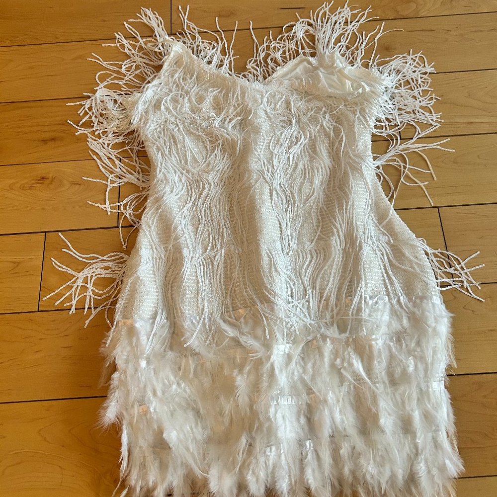 Feather Sequin Tassels Dress